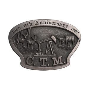 VTG 1986-1992 C.T.M. 6th Anniversary Pewter Belt Buckle Limited Edition 01/250